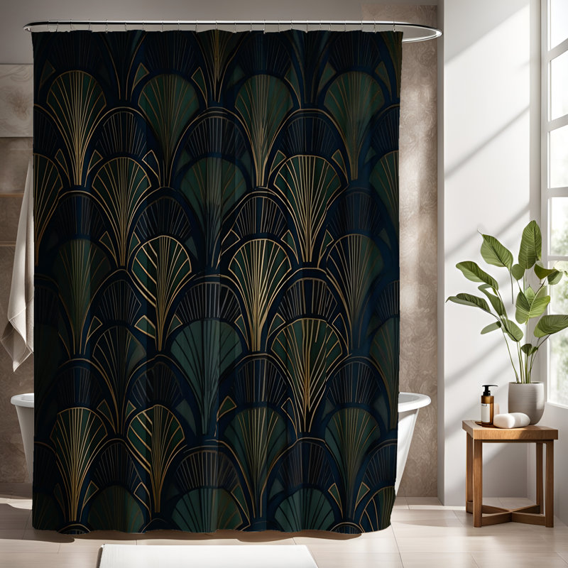 Art deco shower curtain discount